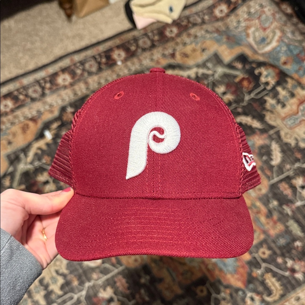 Phillies Maroon Baseball Cap with White Logo